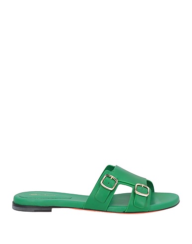 SANTONI Sandals Green Leather