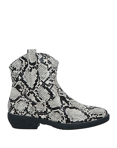 FRANCESCO MILANO Ankle boot Ivory Textile fibres