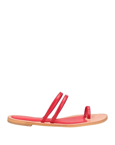 CLAUDIO CUTULI Flip flops Red Leather