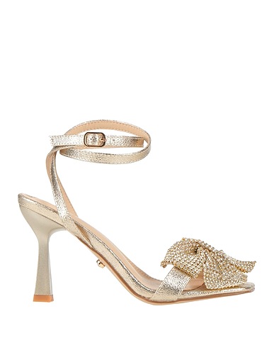 TWENTY FOUR HAITCH Sandals Gold Textile fibres