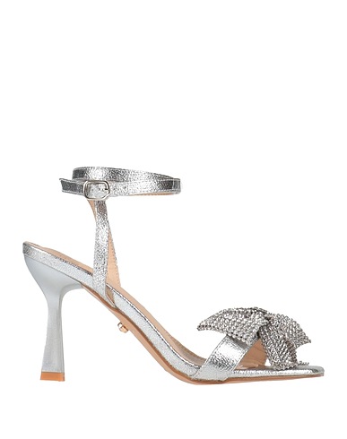 TWENTY FOUR HAITCH Sandals Silver Textile fibres