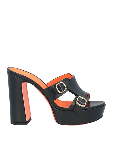 SANTONI Sandals Black Leather