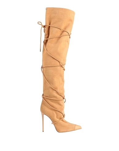ELISABETTA FRANCHI Boots Camel Textile fibers, Leather