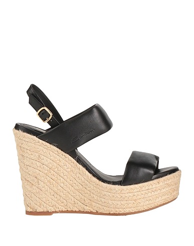 SANTONI Espadrilles Black Leather