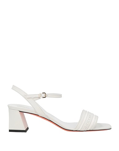SANTONI Sandals White Leather