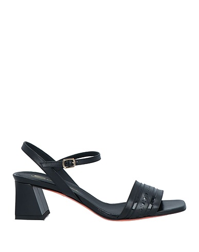 SANTONI Sandals Black Leather