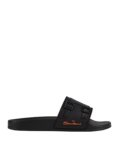 SANTONI Sandals Black Rubber