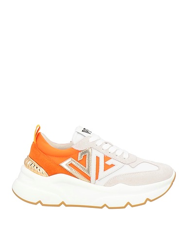 EMANUÉLLE VEE Sneakers Orange Leather, Textile fibers