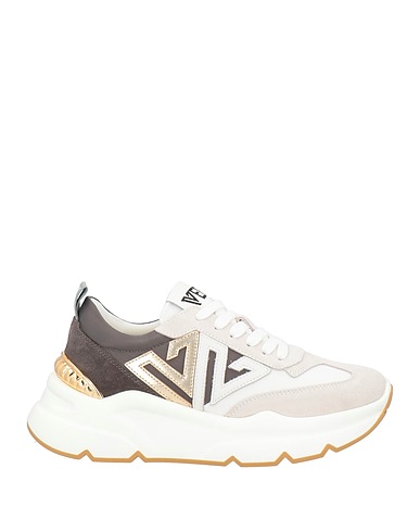EMANUÉLLE VEE Sneakers Braungrau Leder, Gewebefasern