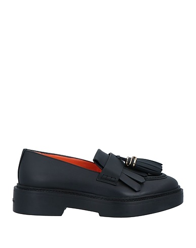 SANTONI Loafers Black Leather