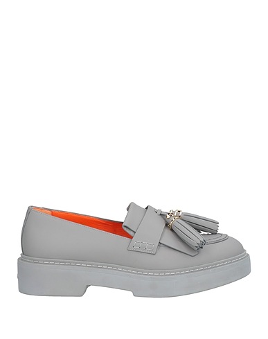SANTONI Loafers Grey Leather