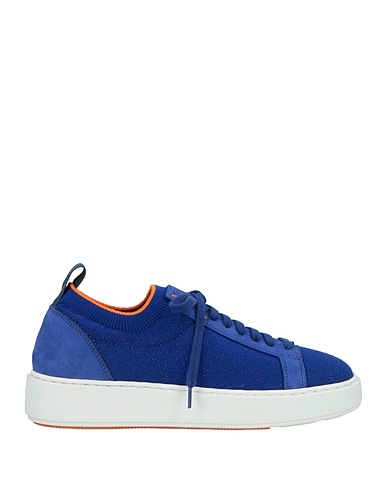 SANTONI Sneakers Blue Textile fibres, Leather