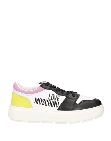 LOVE MOSCHINO Sneakers Black Leather, Textile fibres