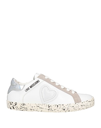 LOVE MOSCHINO Sneakers Weiß Kalbsleder, Andere Fasern