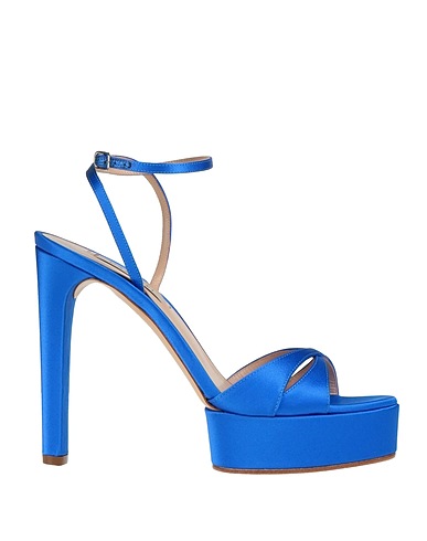 CASADEI Sandals Bright blue Textile fibers