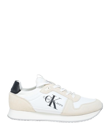 CALVIN KLEIN JEANS Sneakers White Leather, Textile fibres