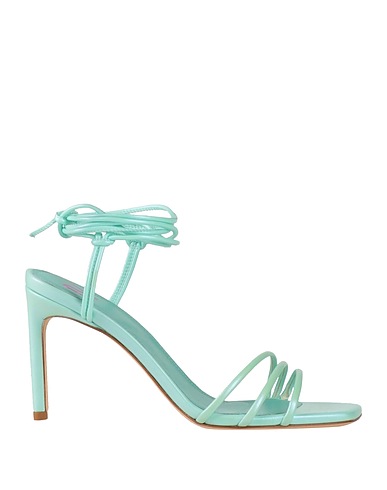 BETTINA VERMILLON Sandals Light green Rubber, Leather