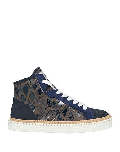 HOGAN Sneakers Midnight blue Leather, Textile fibres