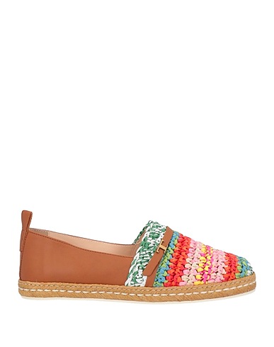 TOD'S Espadrilles Tan Leather, Natural raffia