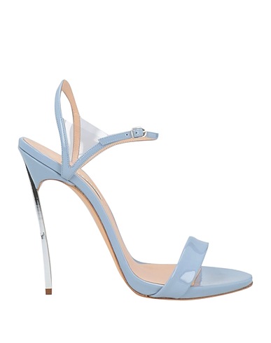 CASADEI Sandali Grigio Pelle, Fibre tessili