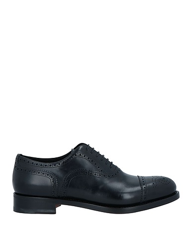SANTONI Laced shoes Black Leather