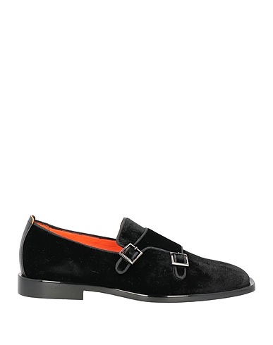 SANTONI Loafers Black Textile fibres
