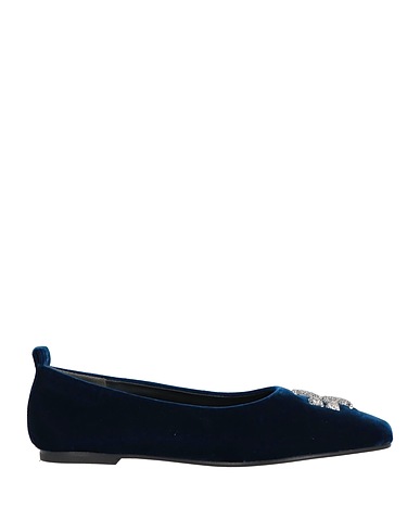 TORY BURCH Ballet flats Navy Textile fibers