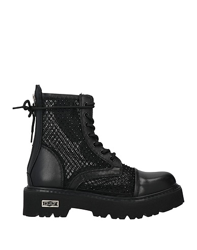 CULT Ankle boot Black Leather, Textile fibres