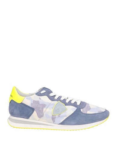 PHILIPPE MODEL Sneakers Slate blue Leather, Textile fibers