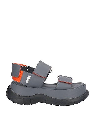 SUNNEI Sandals Lead Leather, Textile fibres