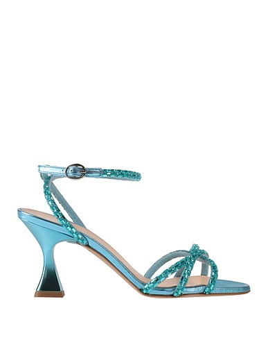MARC ELLIS Sandals Azure Leather, Textile fibres