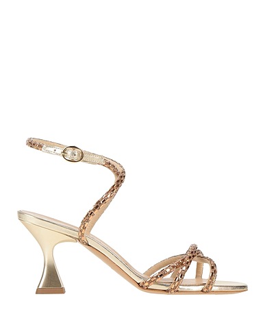 MARC ELLIS Sandals Copper Leather, Textile fibers