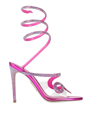 RENE' CAOVILLA Sandals Fuchsia Textile fibres, Plastic
