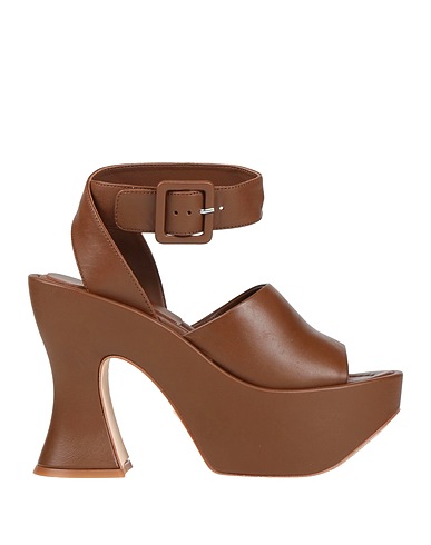 PALOMA BARCELÓ Sandals Brown Leather