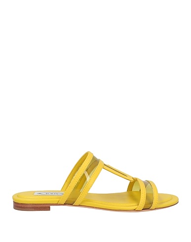 TOD'S Sandals Yellow Leather, Plastic