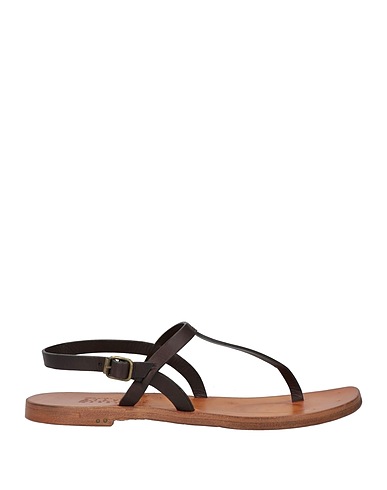 SILVANO SASSETTI Flip flops Dark brown Leather