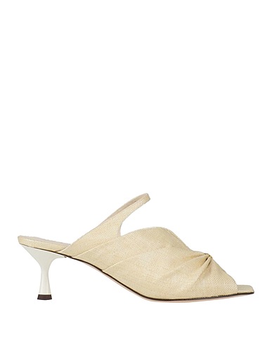C LOVE Sandals Beige Textile fibers, Leather