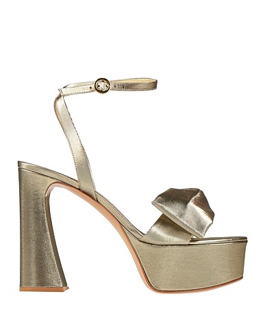 GIANVITO ROSSI Sandals Gold Textile fibres