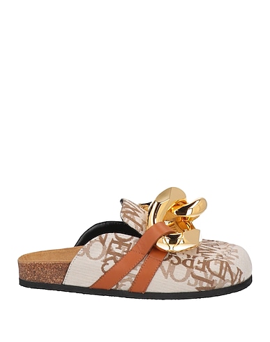 JW ANDERSON Mules and clogs Ivory Leather, Textile fibres