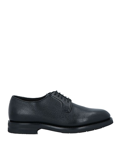 SANTONI Laced shoes Black Leather
