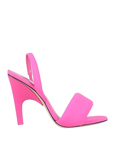 THE ATTICO Sandals Fuchsia Leather, Textile fibres