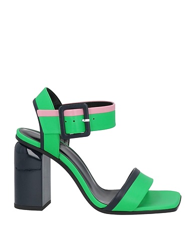 PIERRE HARDY Sandals Green Lambskin, Calfskin