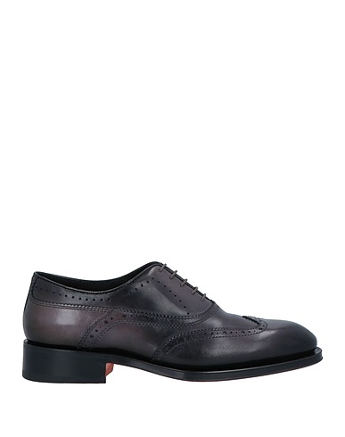 SANTONI Laced shoes GOODYEAR Dark brown Leather