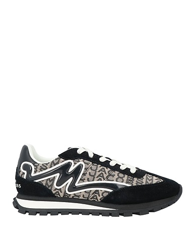 MARC JACOBS Sneakers Black Leather, Textile fibers