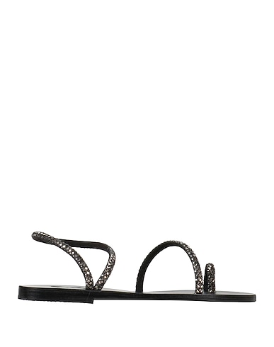 ANCIENT GREEK SANDALS Flip flops Charcoal Leather