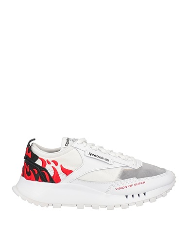 REEBOK Sneakers White Textile fibers, Leather