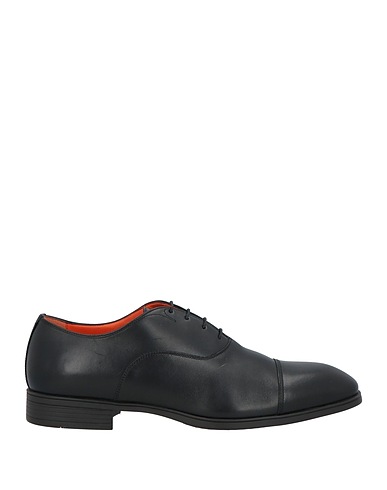 SANTONI Laced shoes Black Leather