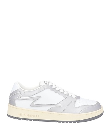 METAL GIENCHI Sneakers Silver Leather, Textile fibres