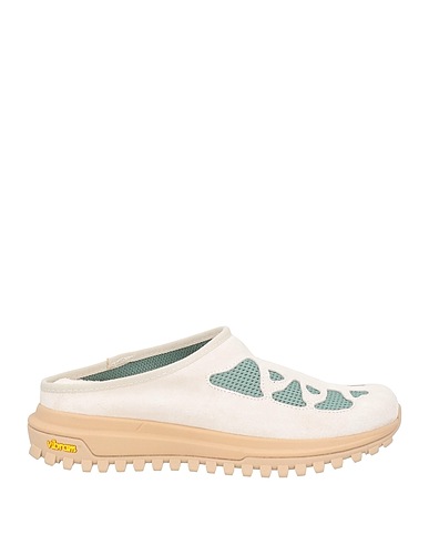 DIEMME Mules and clogs Beige Leather, Textile fibres