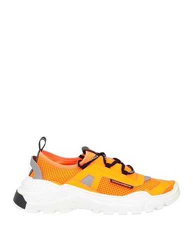 DOLCE&GABBANA Sneakers Orange 43% Viscose, 28% Cotton, 15% Calfskin, 14% Synthetic fibers